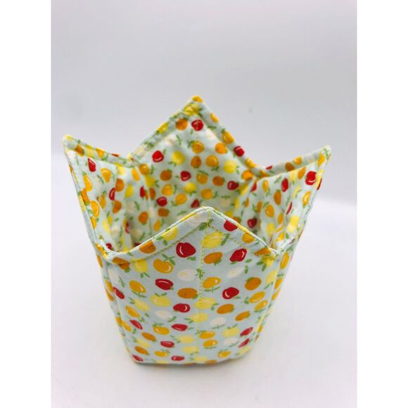 Set of 2 Fruity Microwave Pint Size Cozy for Hot or Cold Lemons Oranges Apples - Picture 2 of 6